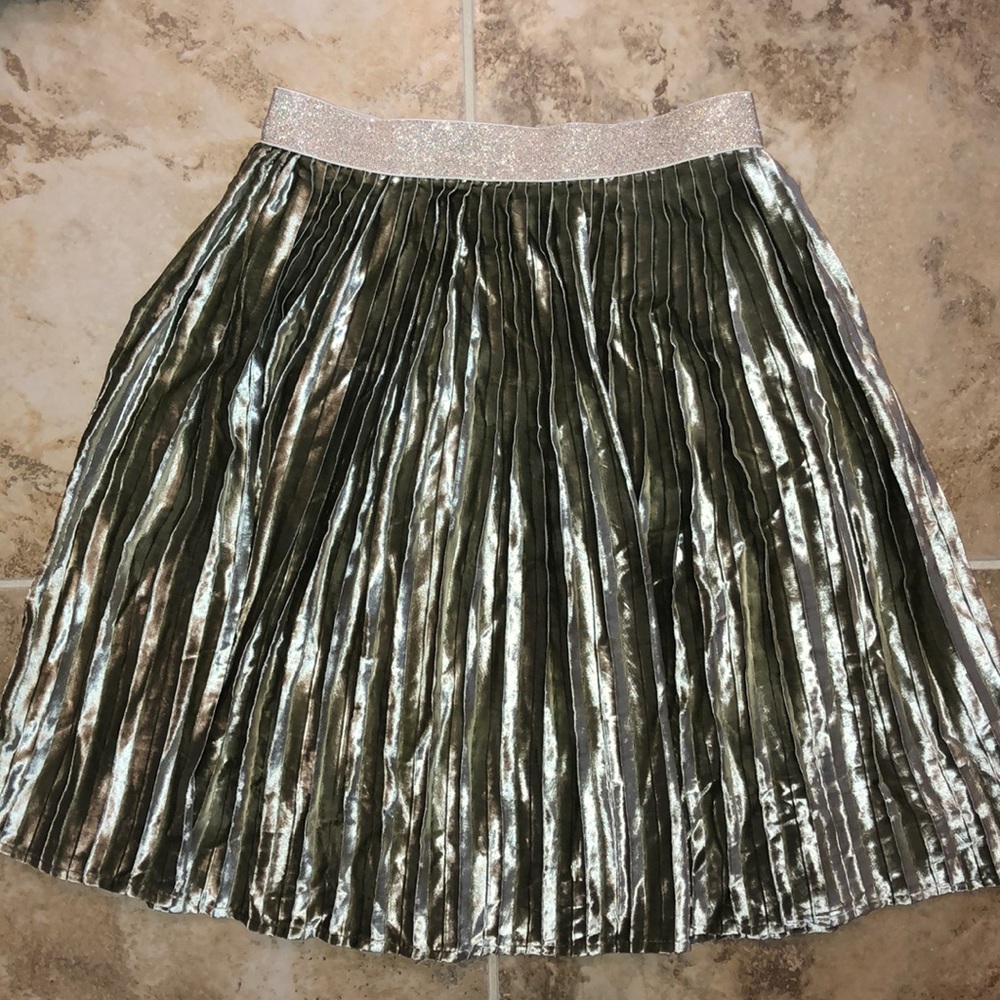 Pleaded velvet skirt